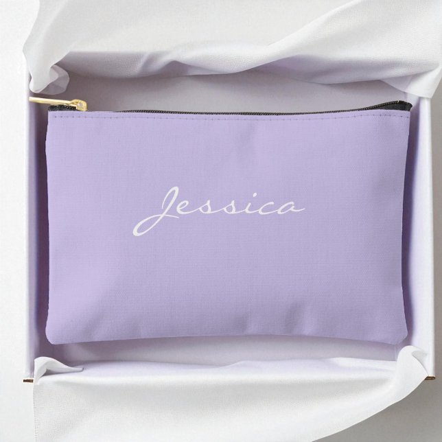 Purple Script Name Minimal Modern Travel Cosmetic Accessory Pouch (Purple Script Name Minimal Modern Travel Cosmetic Accessory Pouch)