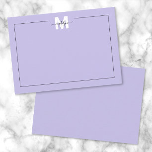 Purple Script Name Monogram Card
