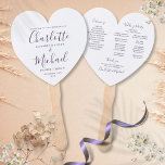 Purple Script Wedding Program Heart Hand Fan<br><div class="desc">This stylish wedding program can be personalized with your special wedding day information featuring chic modern typography. Designed by Thisisnotme©</div>