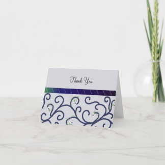 Purple Scroll Thank You Card