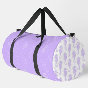 PURPLE SEAHORSE AND UNDERSEA THEME DUFFLE BAG