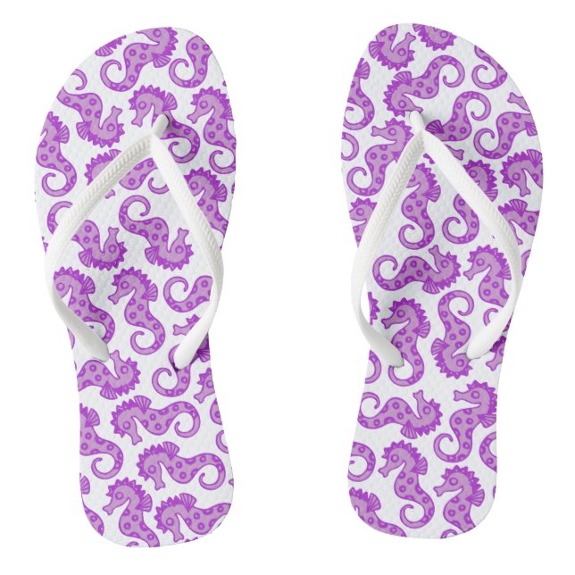 Purple Seahorse Flip Flops (Footbed)