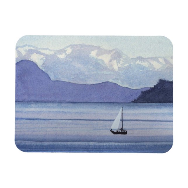 Purple Seascape Magnet (Horizontal)