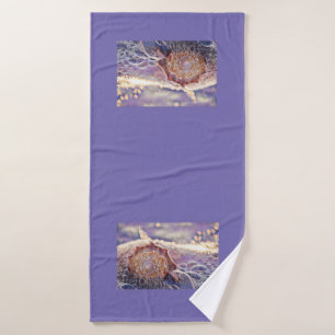 Purple seashell in the sea painting bath towel