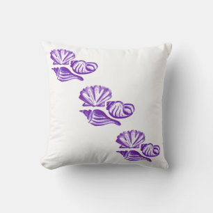 Purple Seashells Throw Pillow