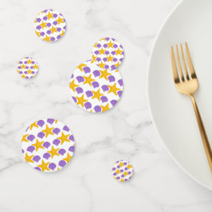 Purple Seashells Yellow Starfish Marine Life Confetti