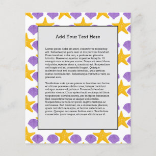 Purple Seashells Yellow Starfish Marine Life Flyer