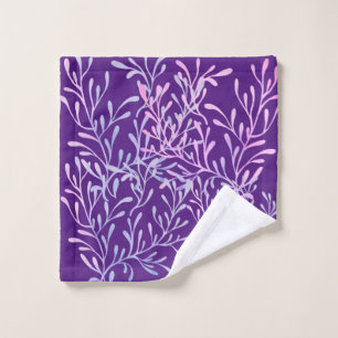 purple seaweed design wash cloth