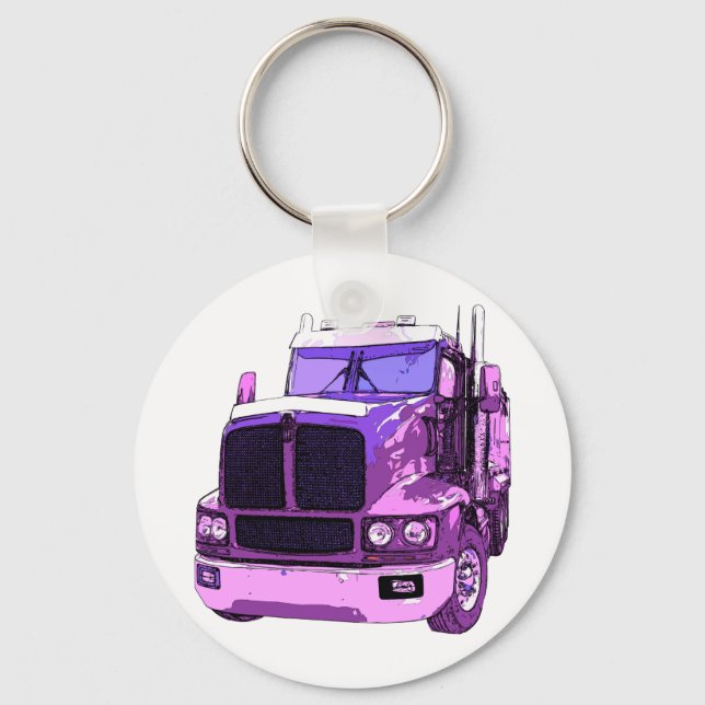 Purple Semi Truck Keychain (Front)
