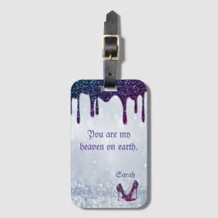 Purple Sequins, Heels Luggage Tag