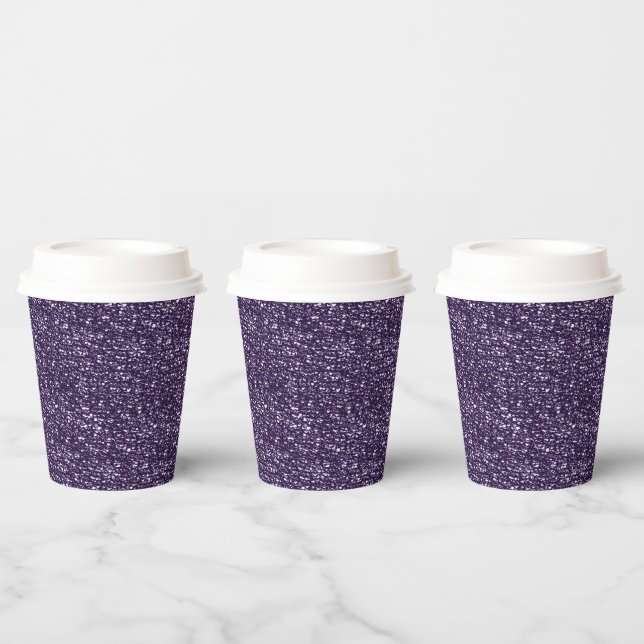 PURPLE SEQUINS-PAPER PARTY CUPS (Multi)