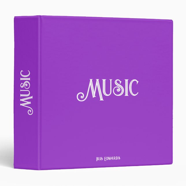 Purple Serenade: Personalized Music  Binder (Front/Spine)