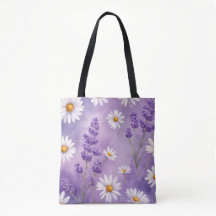 Purple Serenity Floral Tote