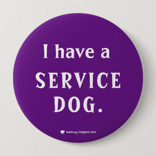 Purple Service Dog 4 Inch Round Button