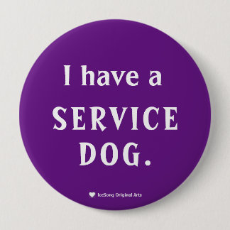 Purple Service Dog 4 Inch Round Button