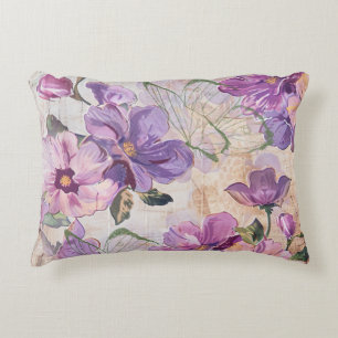 Purple Shabby Cottage Butterfly  Accent Pillow