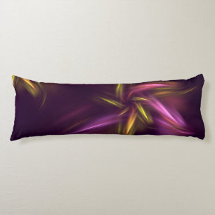 Purple Shades Abstract Flower Fantasy Body Pillow