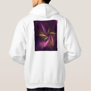 Purple Shades Abstract Flower Fantasy Hoodie
