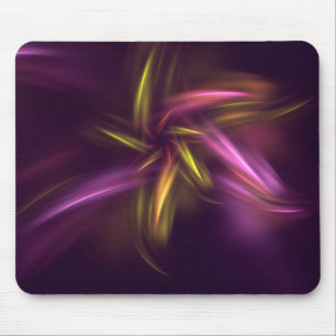 Purple Shades Abstract Flower Fantasy Mouse Pad