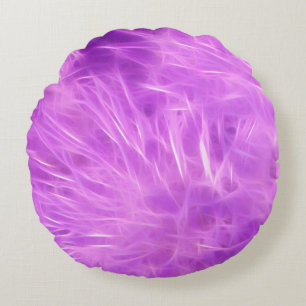 Purple Shades Flowers Transformed Round Pillow