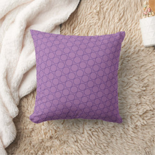 Purple Shades Geometric Circle Pattern On Diagonal Throw Pillow