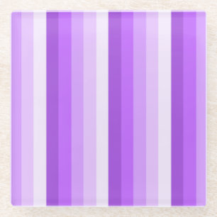 Purple shadow stripes glass coaster