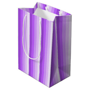 Purple shadow stripes medium gift bag