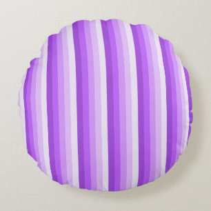 Purple shadow stripes round pillow