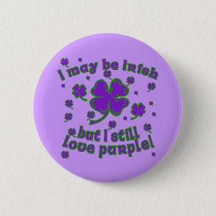 Purple Shamrock St. Patrick's Day Design 2 Inch Round Button