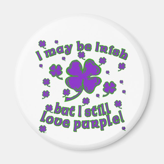 Purple Shamrock St. Patrick's Day Design Magnet (Front)