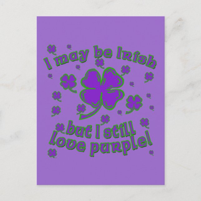Purple Shamrock St. Patrick's Day Design Postcard (Front)