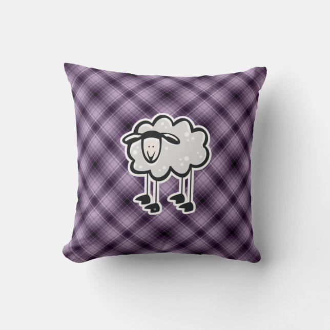 Purple Sheep Throw Pillow (Front)
