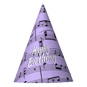 Purple Sheet Music Birthday Party Hat