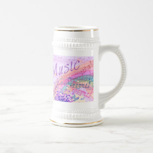 Purple Sheet Music Colorsplash Beer Stein