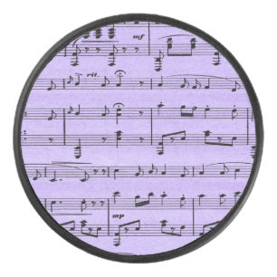 Purple Sheet Music Hockey Puck
