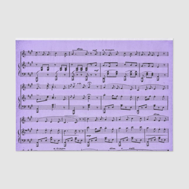 Purple Sheet Music Tissue Paper (Front)