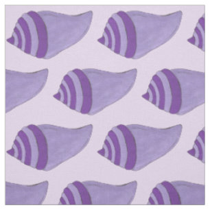 Purple Shells Conch Seashell Beach Ocean Summer Fabric