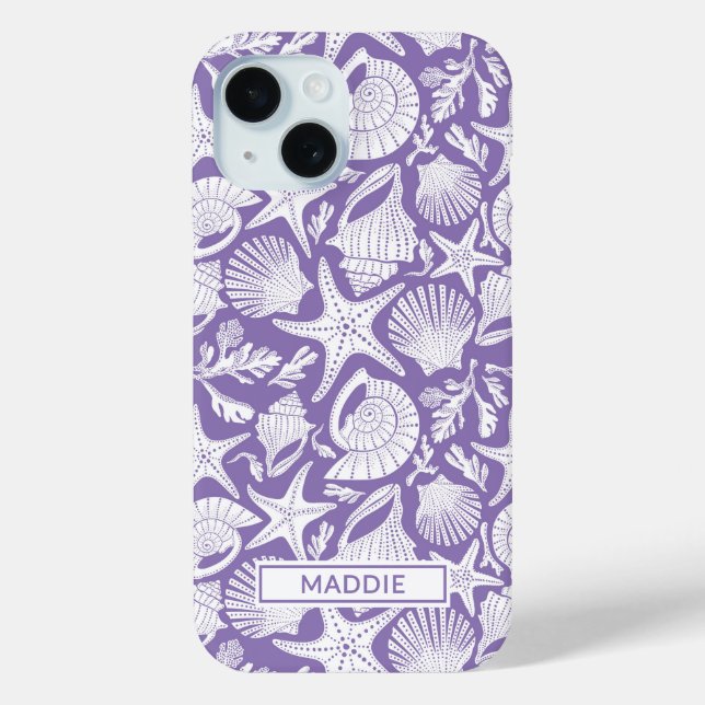 Purple Shells Personalized Case-Mate iPhone Case (Back)