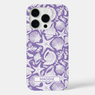 Purple Shells Personalized iPhone 16 Pro Case