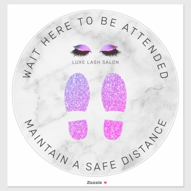Purple Shine  Beauty Salon Distancing Floor Marker (Sheet)