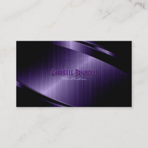 Purple Shiny Metallic Brushed Aluminum Look Business Card