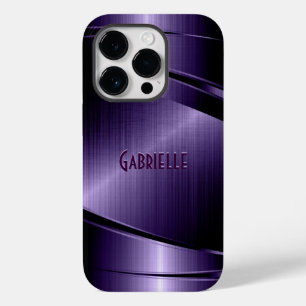 Purple Shiny Metallic Brushed Aluminum Look Case-M Case-Mate iPhone 14 Pro Case