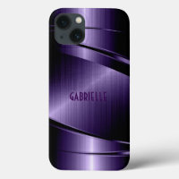 Purple Shiny Metallic Brushed Aluminum Look
