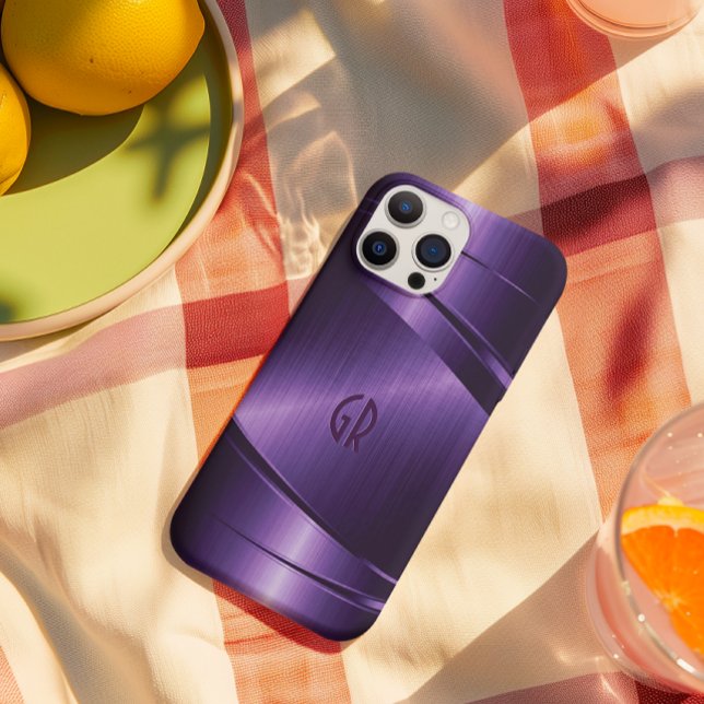 Purple Shiny Metallic Brushed Aluminum Look Case-Mate iPhone Case (Creator Uploaded)