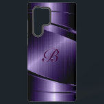 Purple Shiny Metallic Brushed Aluminum Look Samsung Galaxy Case<br><div class="desc">Shiny purple metallic brushed aluminum look. Custom and optional monogram. Cool masculine design. Available on other products. Metallic looking image and not real metal to metallic finish.</div>