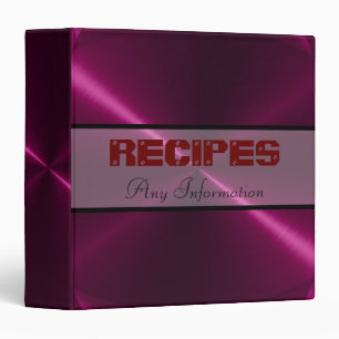 Purple Shiny Stainless Steel Metal 2 Binder