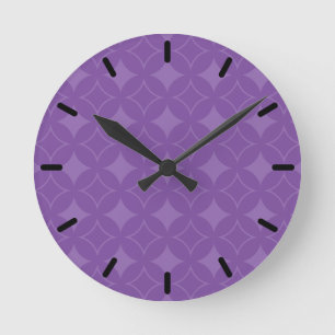 Purple shippo pattern round clock