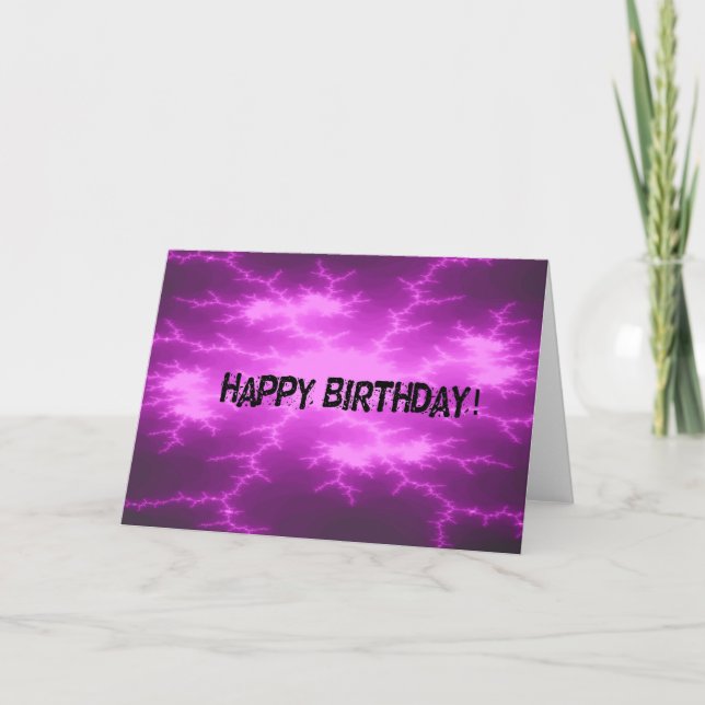 Purple Shock Abstract Birthday Card (Front)
