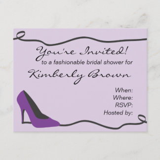 Purple Shoe Bridal Shower Invitation