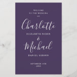 Purple Signature Script Wedding Program<br><div class="desc">Purple signature script wedding program featuring chic modern typography,  this stylish wedding program can be personalized with your special wedding day information. Designed by Thisisnotme©</div>